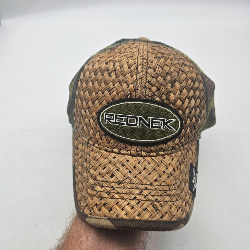 Rackhat Rednek Hat Cap Snap Back Mens One Size Brown Camo Straw Mesh Trucker